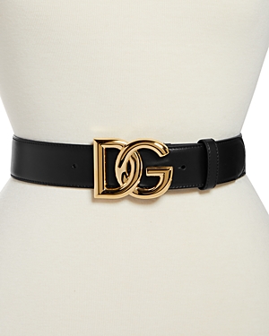 Dolce & Gabbana Women's Logo Buckle Leather Belt