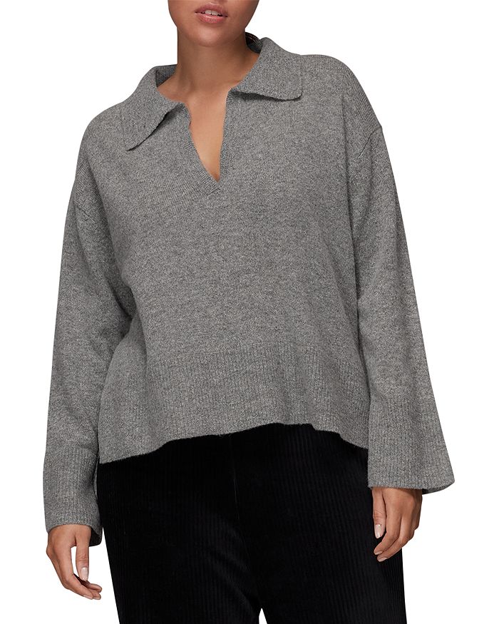 Whistles Collared Wool Sweater Bloomingdale's