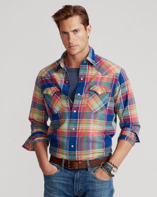 polo ralph lauren western plaid shirt