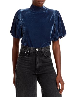long sleeve velvet tops womens