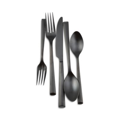 Gilda Black Satin 20-Piece Flatware Set, Service for 4