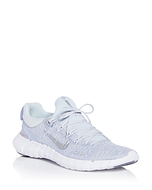 Nike Women's Free Run 5.0 Knit Low Top Sneakers In Pure Platinum/metallic Silver-ghost