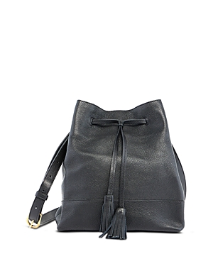 Gerard Darel Jane Leather Bucket Bag In Black