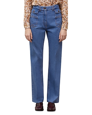 GERARD DAREL AVA HIGH WAIST FLARE JEANS IN BLUE,DRP49R310