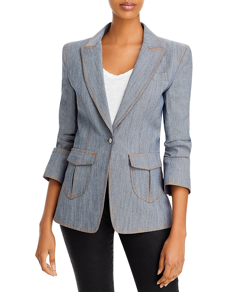 Cinq À Sept Cinq A Sept Louisa Single Breasted Blazer In Indigo