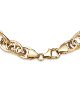 14K Yellow Gold Oval Link Chain Bracelet 