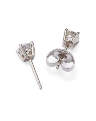 Colorless Certified Round Diamond Stud Earring in 18K White Gold, 0.75 tcw&nbsp;