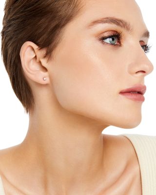 Diamond Round Tulip Stud Earrings in 14K Yellow Gold, 0.33 tcw 