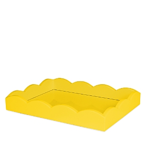 Addison Ross Small Lacquered Scalloped Tray In Yellow