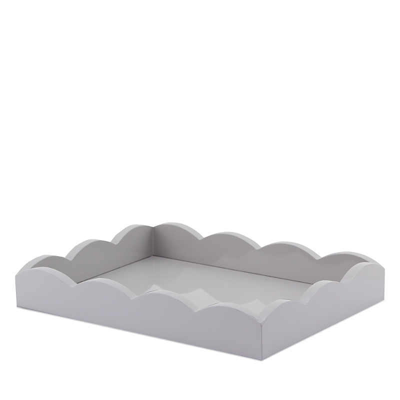 Addison Ross Small Lacquered Scalloped Tray In Gray