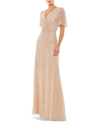 Mac Duggal - Embellished Flutter Sleeve Gown