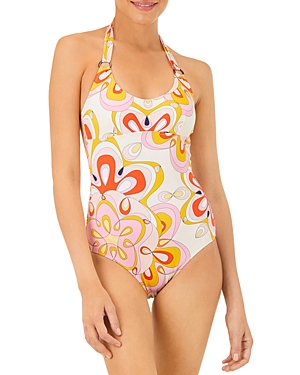 Vilebrequin Fire Fye Printed One Piece Swimsuit In Camelia Ro