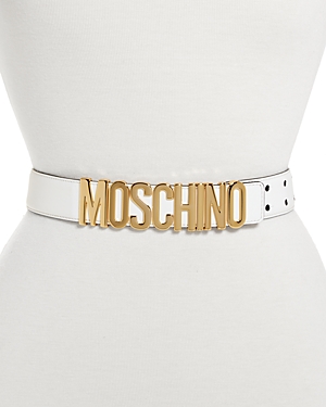 Moschino Women's Logo Buckle Leather Belt Moschino Women's Logo Buckle Leather Belt