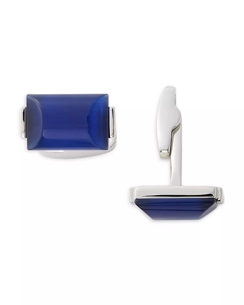 Link Up Curve Montana Blue Rectangle Cuff Links