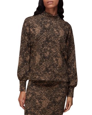 Whistles Animal Print Jacquard Top