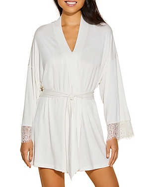 Cosabella Sicilia Lace Sleeve Robe In Canvas