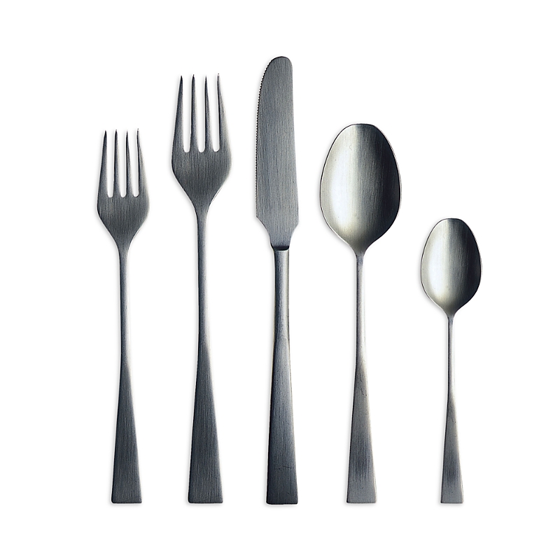 Mepra Italia Ice Flatware 5-piece Place Setting In Brushed Silver