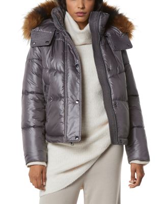 Andrew marc down coat outlet with fur trim hood