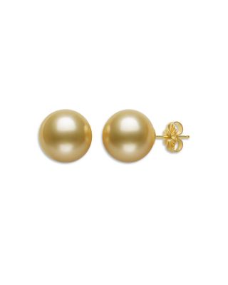 Bloomingdale's Fine Collection - Golden South Sea Cultured Pearl Stud Earrings in 14K Yellow Gold - Exclusive