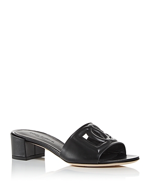 Dolce & Gabbana Women's Block Heel Slide Sandals In Black