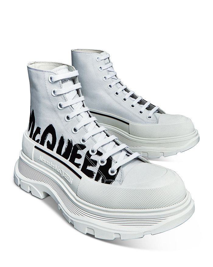 Alexander McQueen Men's Tread Slick Platform Boots - White - Size 12Us / 45EU - White/Black