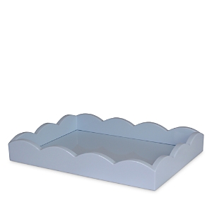 Addison Ross Small Lacquered Scalloped Tray In Denim Blue