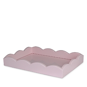 Addison Ross Small Lacquered Scalloped Tray In Pink