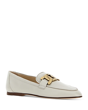 Tod's Women's Kate Almond Toe Loafers In Off White Leather