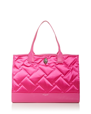 Kurt Geiger Recycled Quilted Square Shopper In Bright Pink