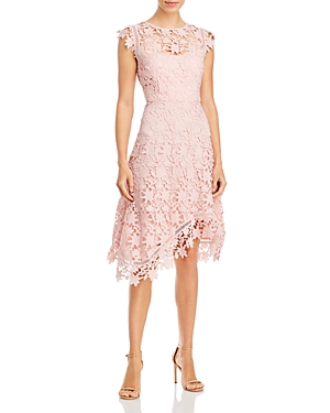 Shop Eliza J Asymmetric Lace Dress In Blush