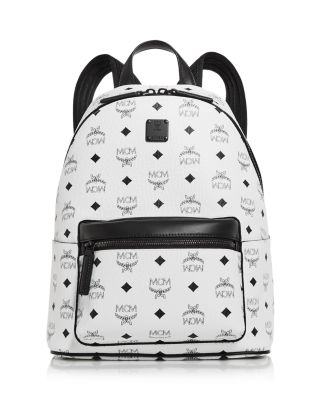 mcm white mini backpack