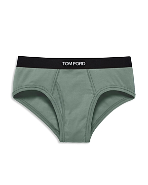 Tom Ford Cotton Blend Briefs In Seafoam