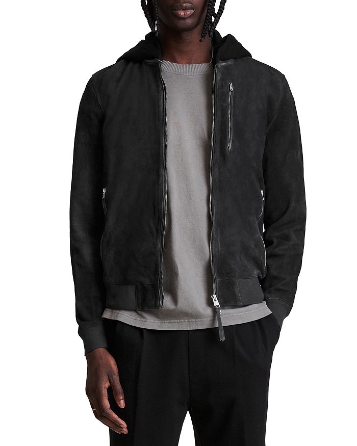 ALLSAINTS Troy Hooded Leather Bomber Jacket | Bloomingdale's