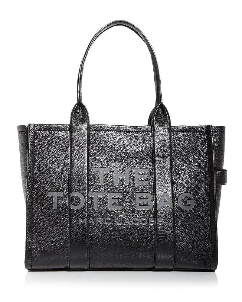 Marc Jacobs 'the Large Tote Bag' Black Shoulder Bag With Logo Lettering In Black