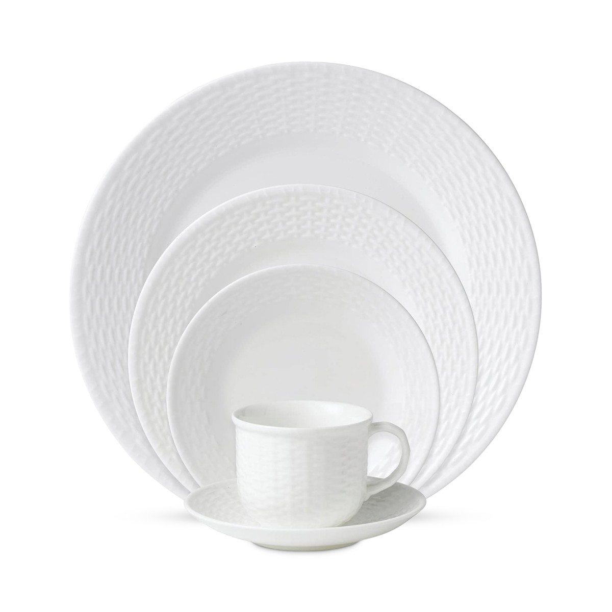 Wedgwood Nantucket Basket 5 Piece Place Setting in White