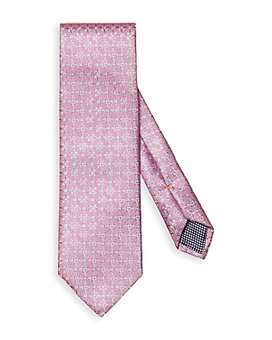 Eton Silk Floral Classic Tie In Pink/red