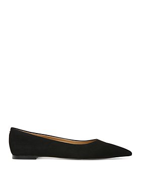 August Jim Women Flats Shoes,Slip-On Pointed Toe Pleated Ballet Flats Black