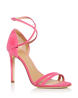 Ferragamo Ines X5 Suede Ankle-strap Sandals In Hot Pink