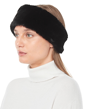 Apparis Eleni Lightweight Faux Fur Headband In Noir