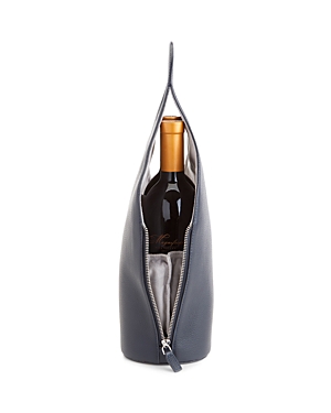 Royce New York Leather Wine Tote In Navy Blue