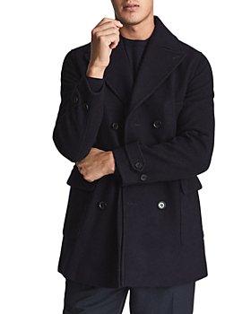 REISS - Cork Wool Blend Double Breasted Peacoat