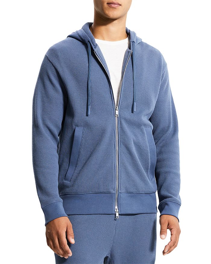 Waffle knit shop zip hoodie