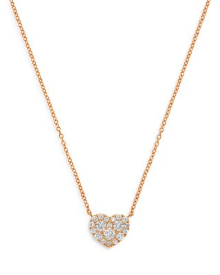 Bloomingdale's Diamond Heart Necklace In 14K Rose Gold, 0.70 Ct. T.w ...