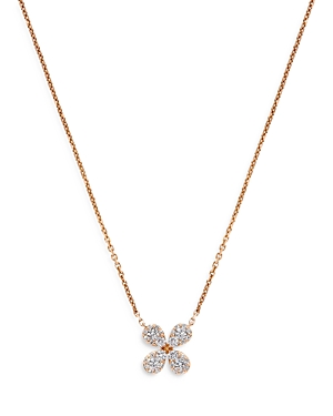 Bloomingdale's Diamond Flower Pendant Necklace In 14k Rose Gold, 0.33 Ct. T.w. - 100% Exclusive