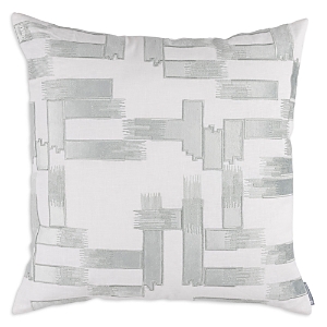 Lili Alessandra Capri Linen Decorative Pillow, 24 X 24 In White/aquamarine