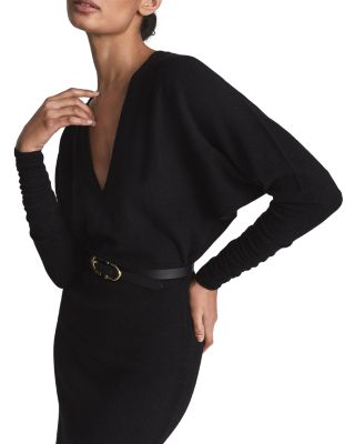 reiss jenna ruched sleeve knit bodycon dress Reiss Jenna Ruched Sleeve Knit Bodycon Dress In Camel