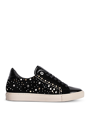 ZADIG & VOLTAIRE WOMEN'S VINTAGE PATENT EMBELLISHED LOW TOP SNEAKERS