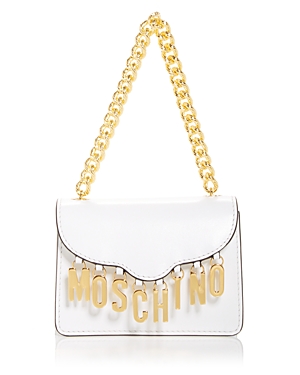 Moschino Logo Charms Convertible Leather Belt Bag In White