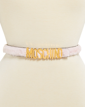 Moschino Women's Logo Buckle Leather Belt In Pink Multi