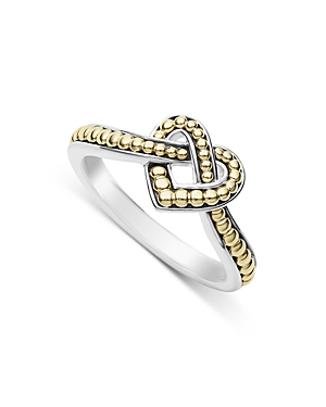 Shop Lagos 18k Yellow Gold & Sterling Silver Beloved Heart Ring In Silver/gold